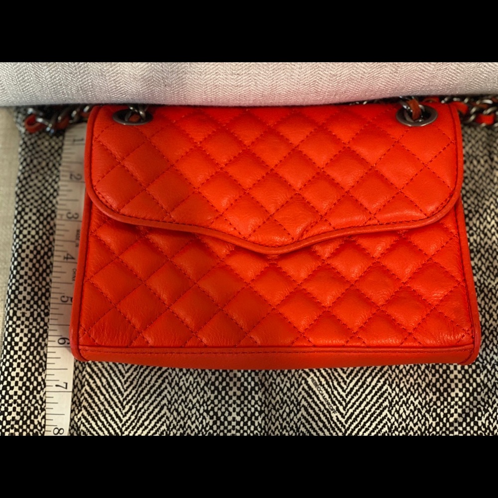 Rebecca Minkoff Orange Quilted mini crossbody